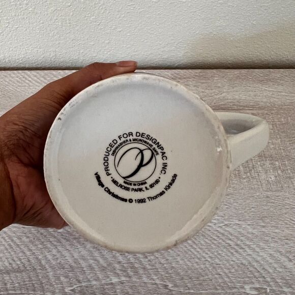 Thomas Kinkade 1992 Village Christmas Coffee Mug Winter Scenes 12oz - Picture 6 of 6